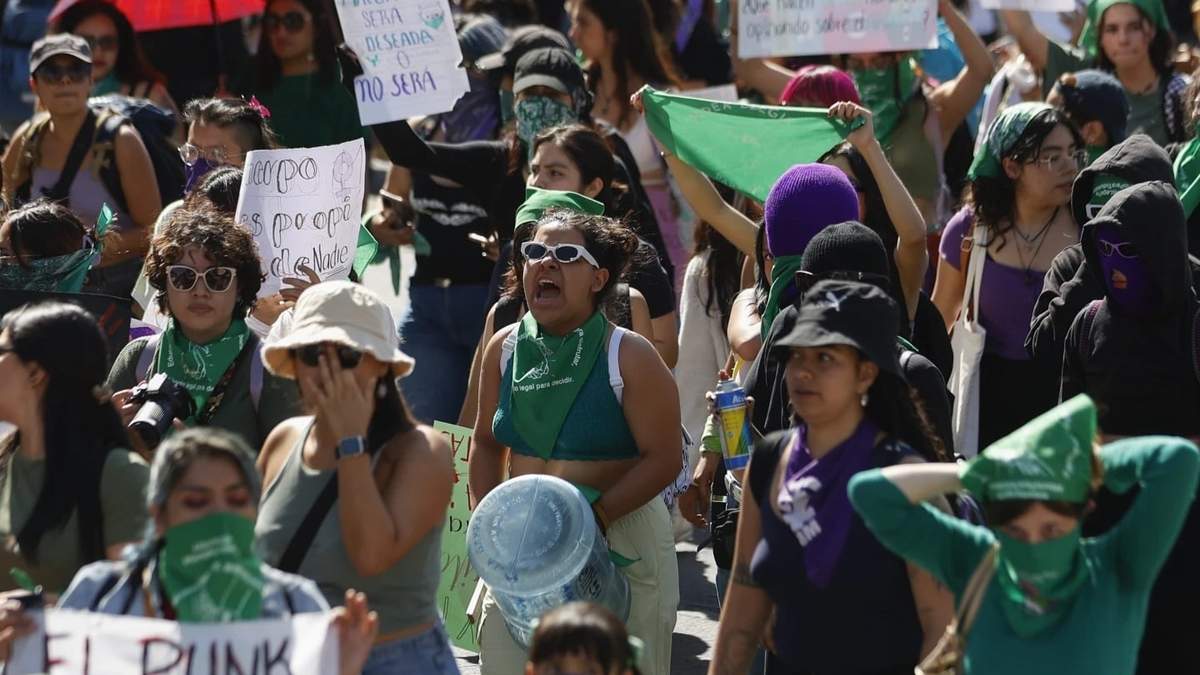 Mujeres en una manifestación en el Día por la Despenalización del Aborto, el 28 de septiembre de 2023