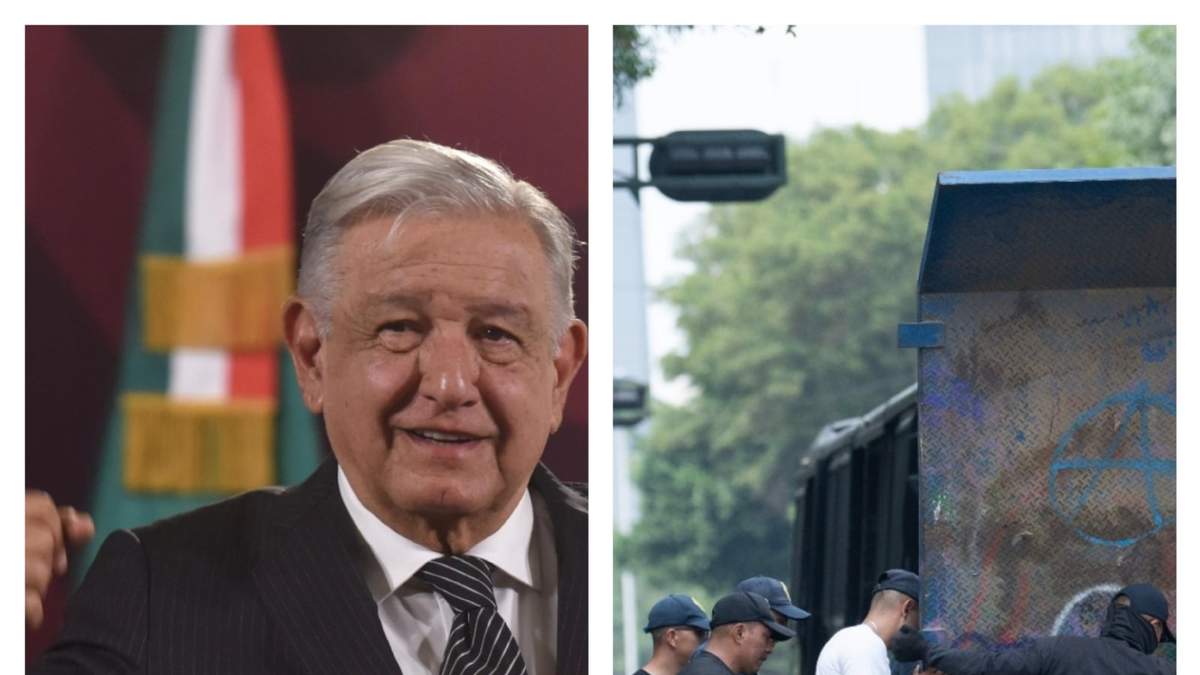 El presidente Andrés Manuel López Obrador en la mañanera y colocación de vallas en el primer cuadro de la CDMX