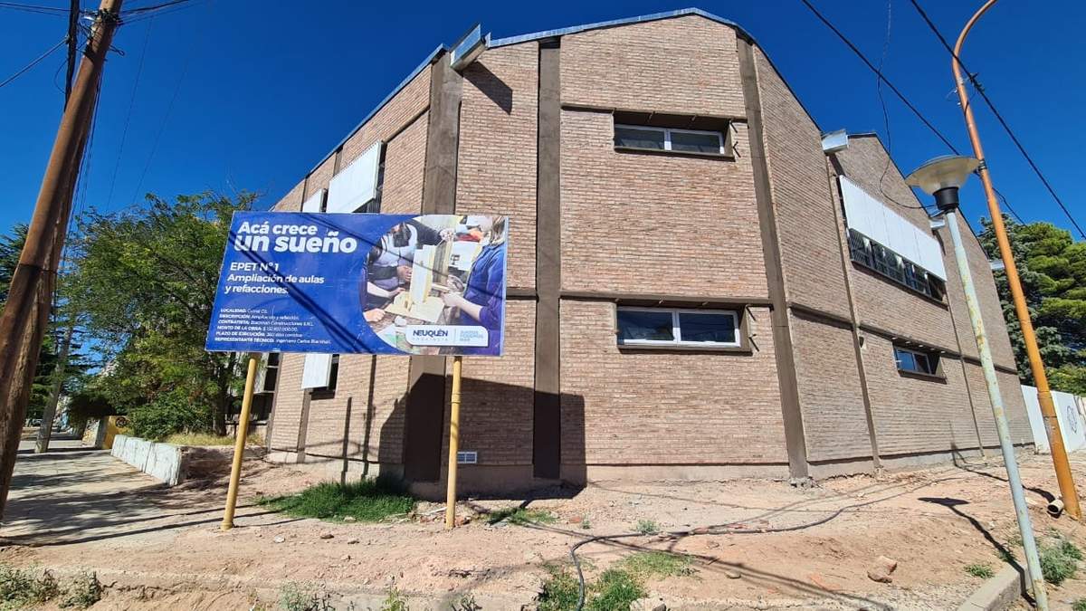 Las obras de ampliación de la EPET 1 habían quedado paralizadas. Fuente: (Cutral Co al Instante)