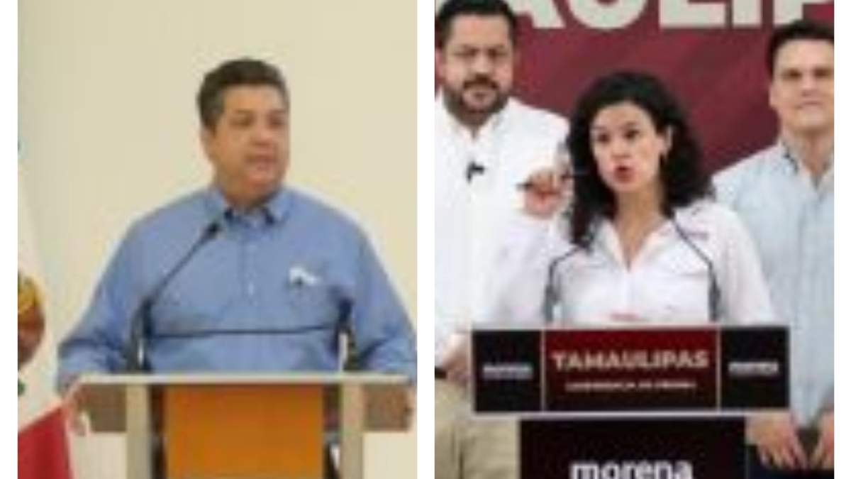 El exgobernador de Tamaulipas, Francisco García Cabeza de Vaca y la dirigente nacional de Morena, Luisa María Alcalde Luján