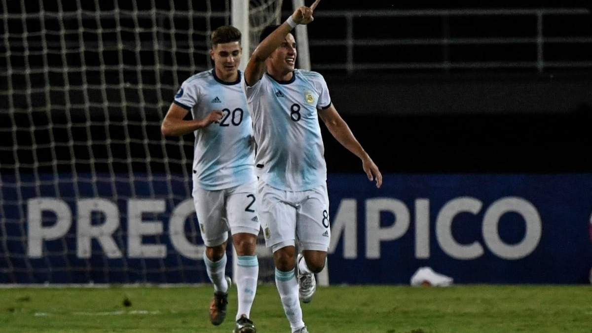 Nicolás Capaldo en el festejo ante Chile. Fuente (Instagram)