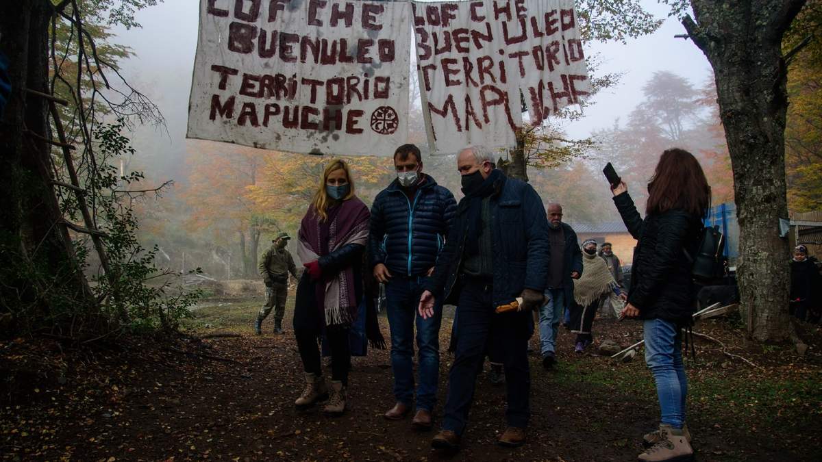 Toma mapuche cercano a El Bolsón. Fuente: (Twitter)
