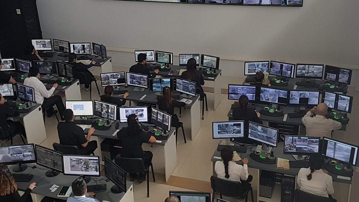 Centro de videocámaras de seguridad. Fuente: (Twitter).