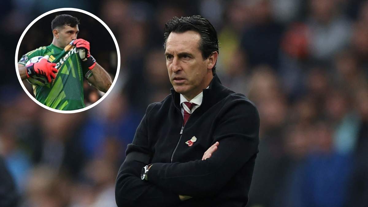 Dibu Martínez y Unai Emery. Fuente: (X)