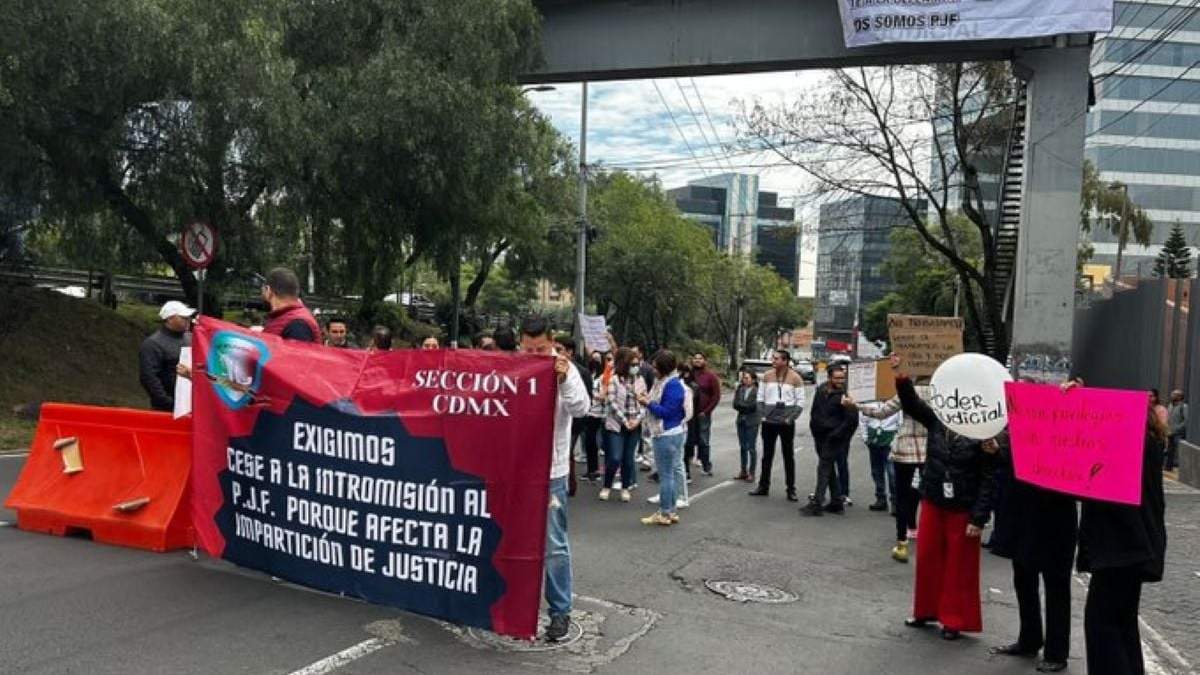 Protesta de trabajadores sindicalizados del Poder Judicial
