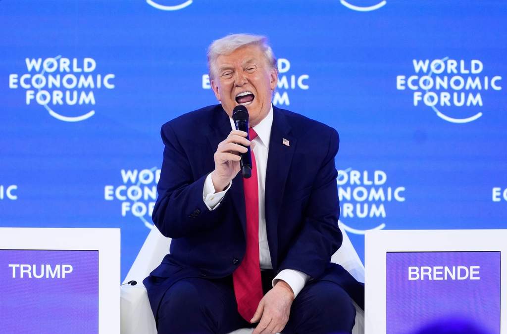 El presidente Donald Trump habla durante la Reunión Anual del Foro Económico Mundial en Davos, Suiza, el miércoles 21 de enero de 2026.
