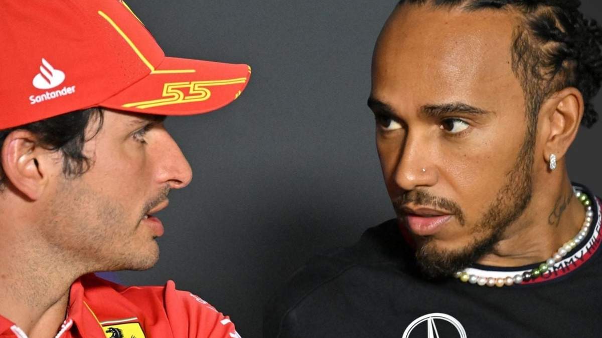 Carlos Sainz Jr. y Lewis Hamilton. Fuente: (Twitter)