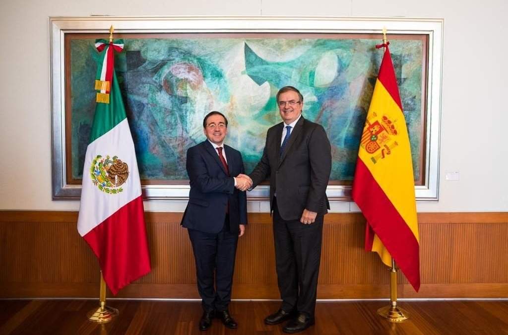 José Manuel Albares, canciller de España, y Marcelo Ebrard, secretario de Relaciones Exteriores, en la XIII Comisión Binacional México-España