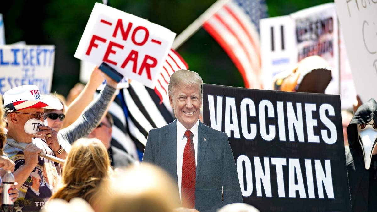 Protestas contra el coronavirus. Fuente: (Twitter)