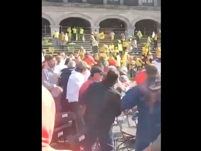 Zafarrancho entre militantes del PRI y PRD previo al cierre de campaña de Alejandra del Moral