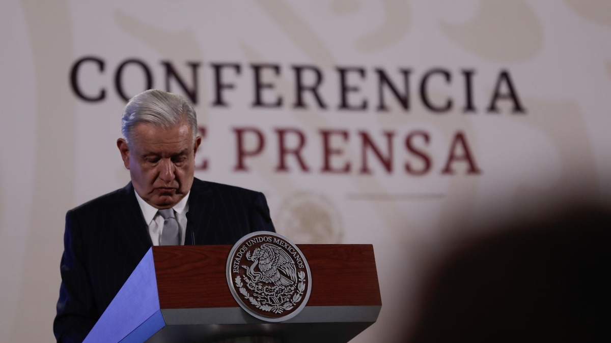 El presidente durante la conferencia de prensa en Palacio Nacional