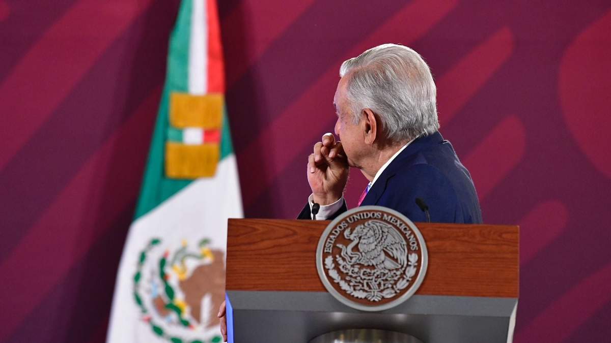 El mandatario durante la conferencia en Palacio Nacional