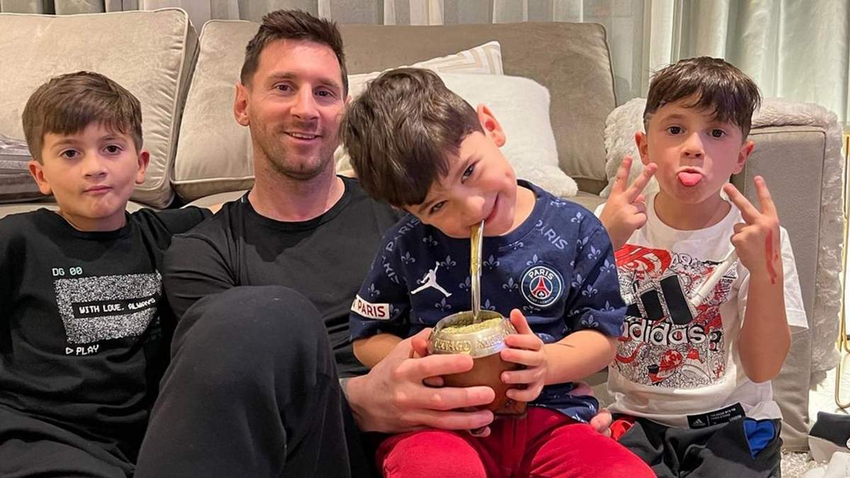 Lionel Messi y sus hijos. Fuente: (Instagram)