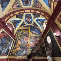 Tras ocho meses de labores, restauran mural de Diego Rivera en la Universidad de Chapingo