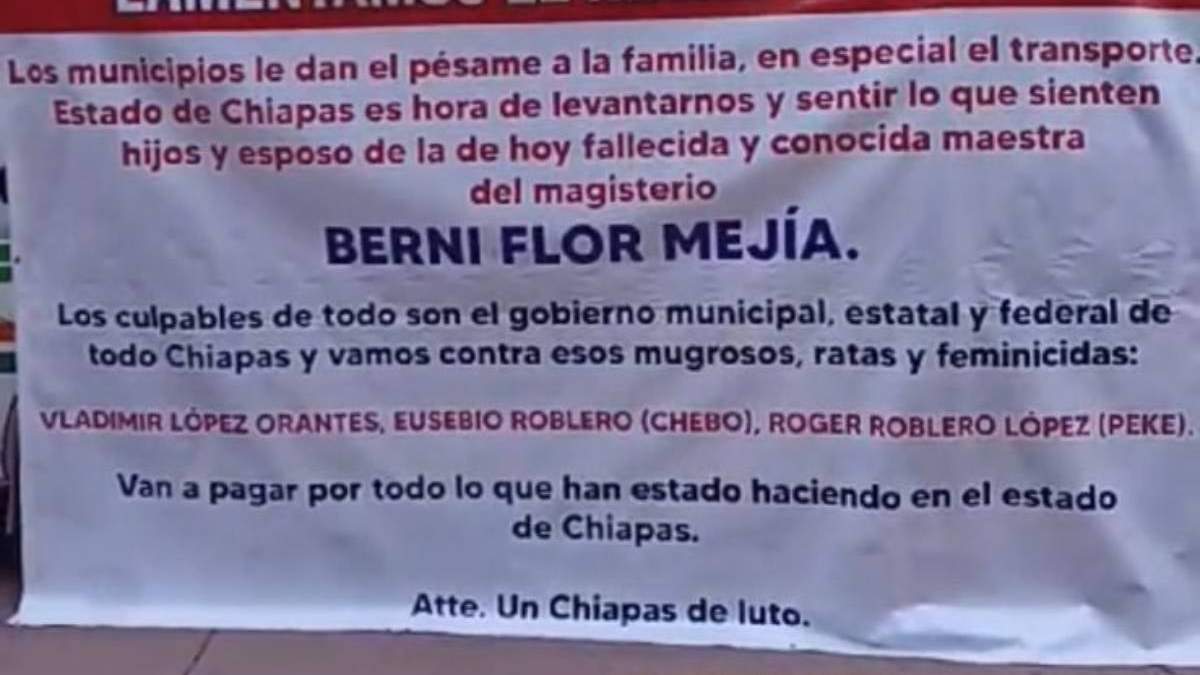 Protesta tras el asesinato de la profesora Berni Flor Mejía Velázquez