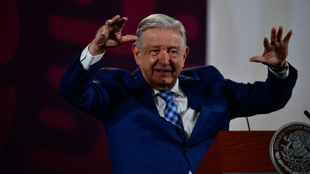 El mandatario durante la conferencia de prensa en Palacio Nacional