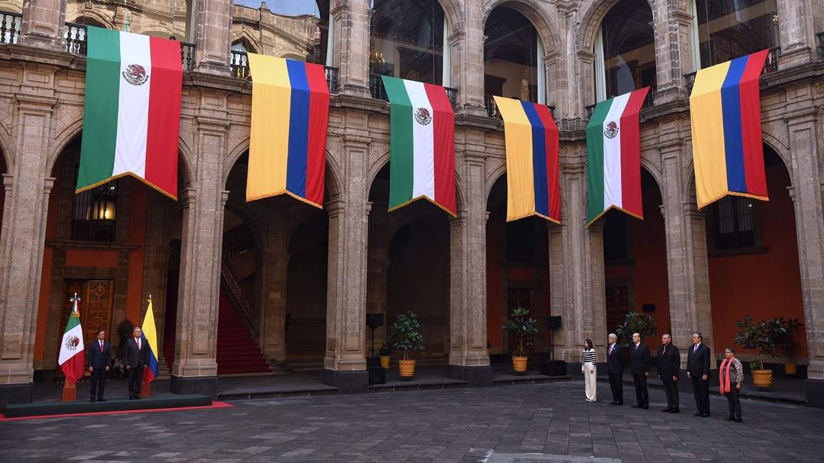 Visita oficial del presidente colombiano Gustavo Petro al mexicano Andrés Manuel López Obrador en Palacio Nacional