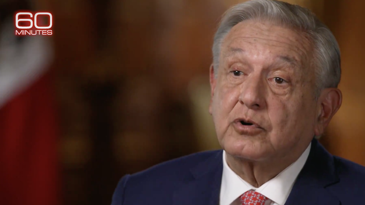 El presidente López Obrador en la entrevista con CBS