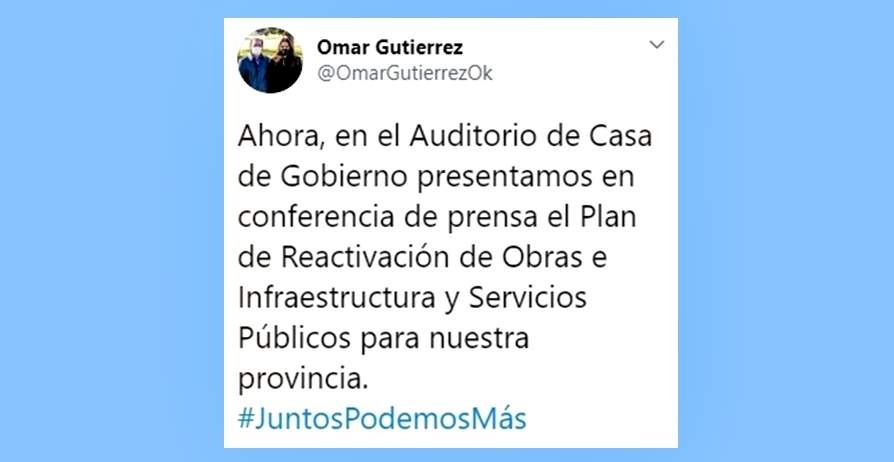 Tuit de Omar Gutiérrez