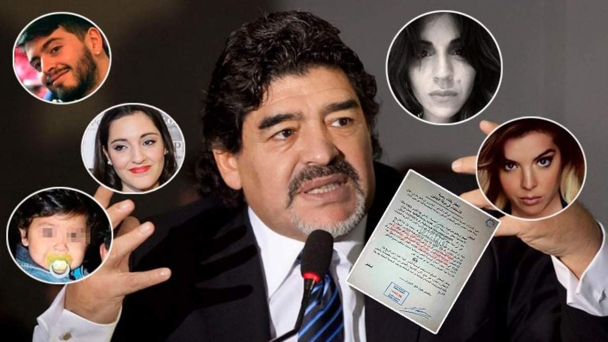 Diego Maradona y sus hijos. Fuente: (Instagram)