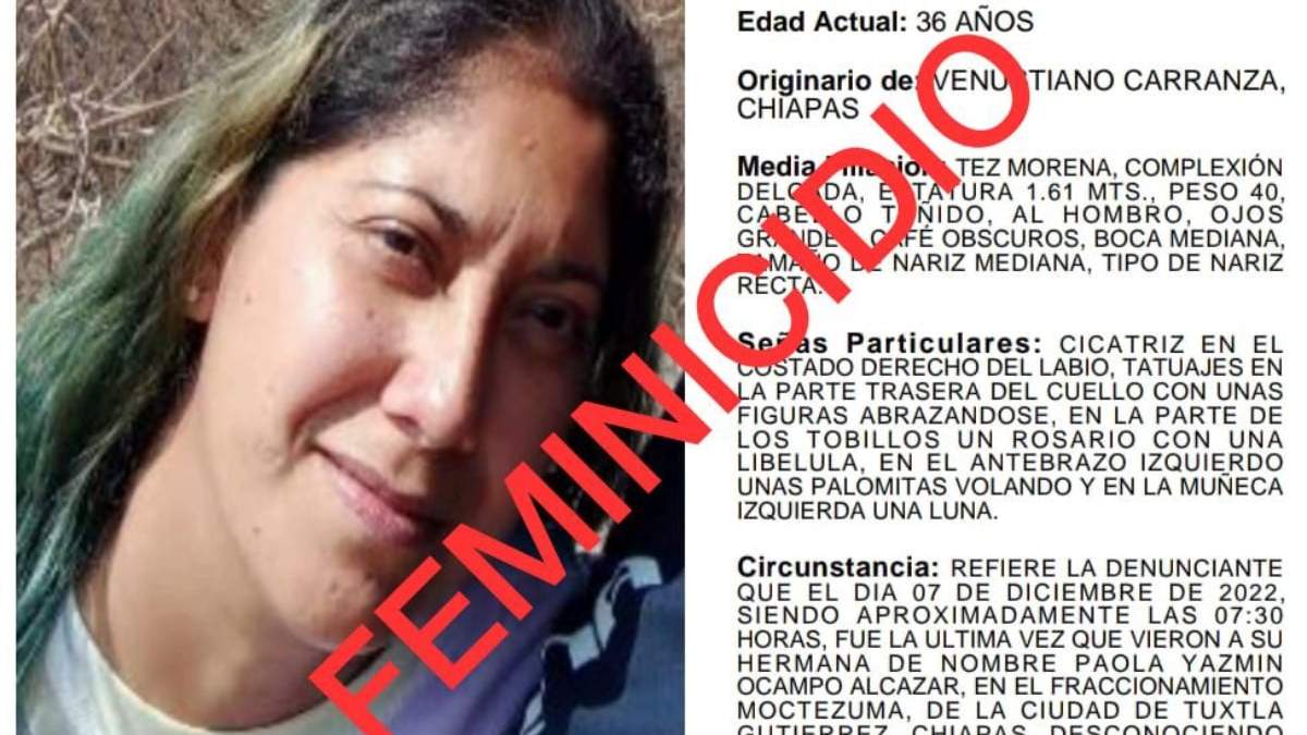 Paola Yazmín Ocampo Alcázar, de 36 años de edad