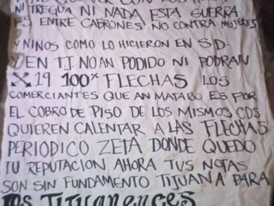 Investigan narcomanta que menciona al Semanario Zeta en Baja California