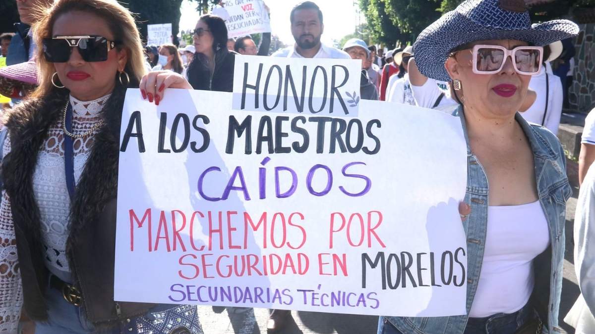 Marcha de maestros en Cuernavaca, Morelos