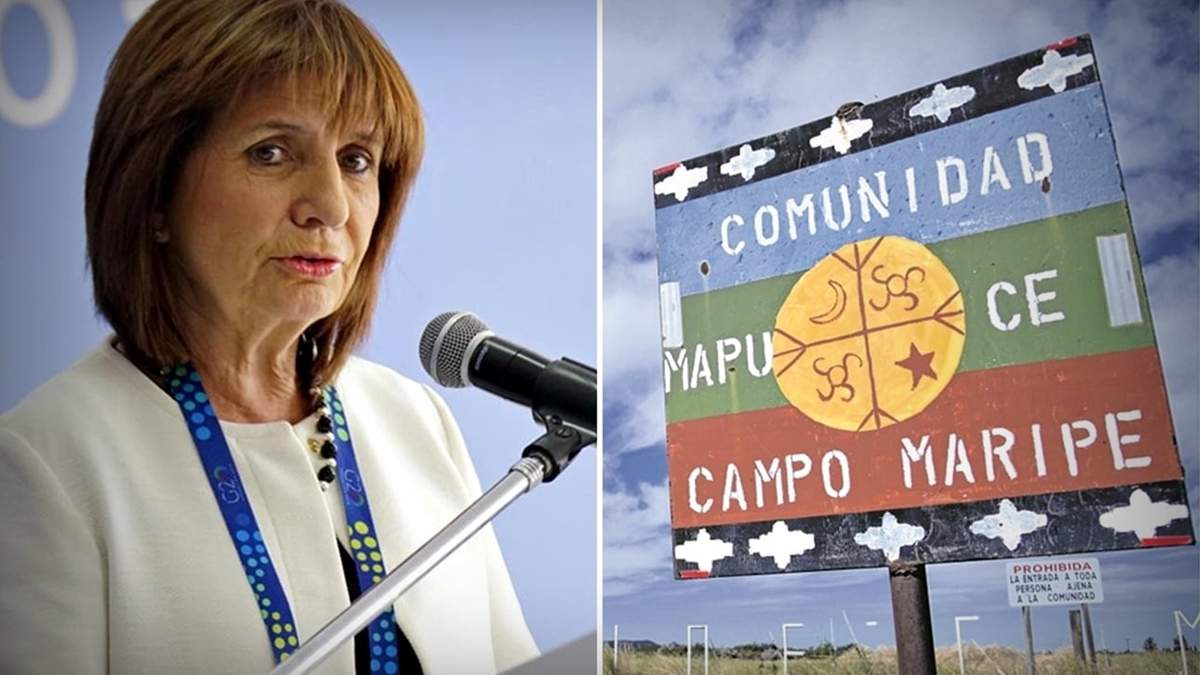 Bullrich y la Comunidad Maripe. Fuente: (Minuto Neuquén)