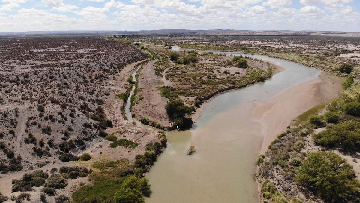 Preocupa la situación del Río Chubut. Fuente: (Twitter)