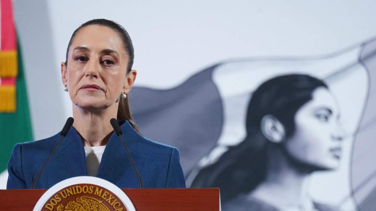 La mandataria durante la "mañanera del pueblo"