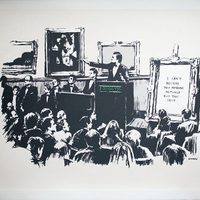 Queman la pieza original "Morons", de Banksy, para dejar solo su versión digital