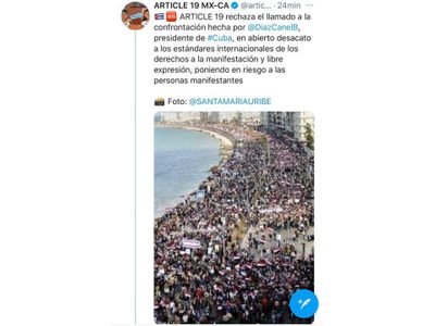 Artículo 19 se disculpa por foto de manifestación en El Cairo que atribuyó a Cuba