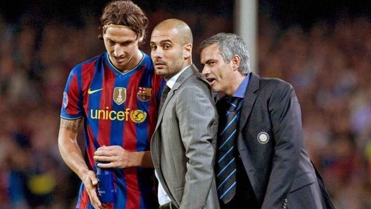 Ibrahimovic, Guardiola y Mourinho en 2010. Fuente (Instagram)