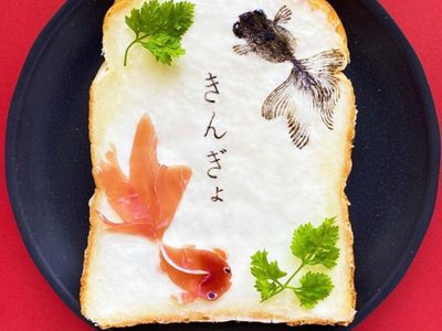 Arte en el desayuno: dibujos sobre pan de molde