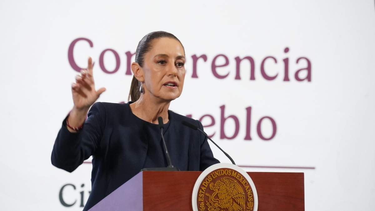 La presidenta durante la conferencia en Palacio Nacional