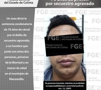 Dan 70 años de prisión a secuestrador de menor italiano, que pasó 12 días en cautiverio, en Colima