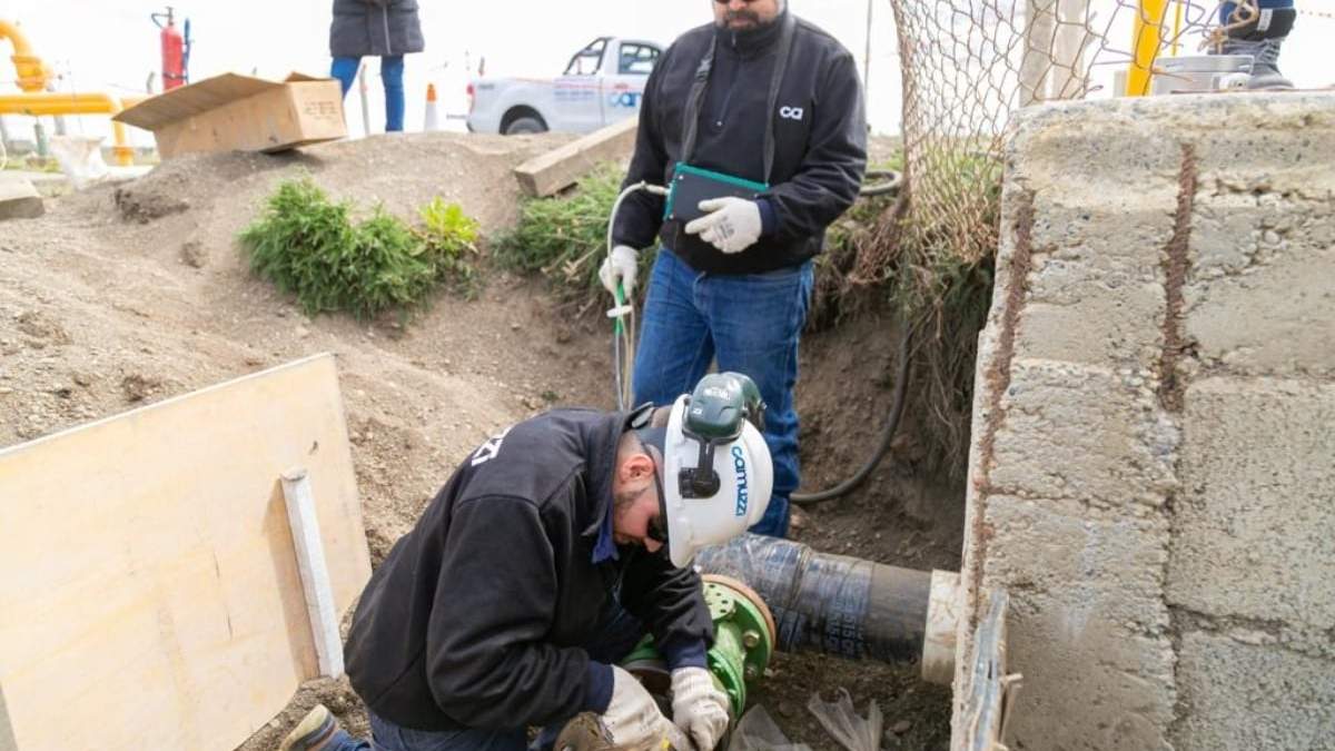 Las obras de gas en Tierra del Fuego. Fuente: (Twitter)