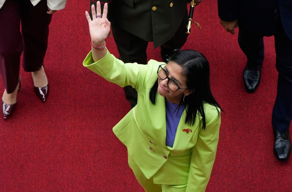 La presidenta interina de Venezuela Delcy Rodriguez llega el jueves 15 de enero de 2026 a la Asamblea Nacional, en Caracas