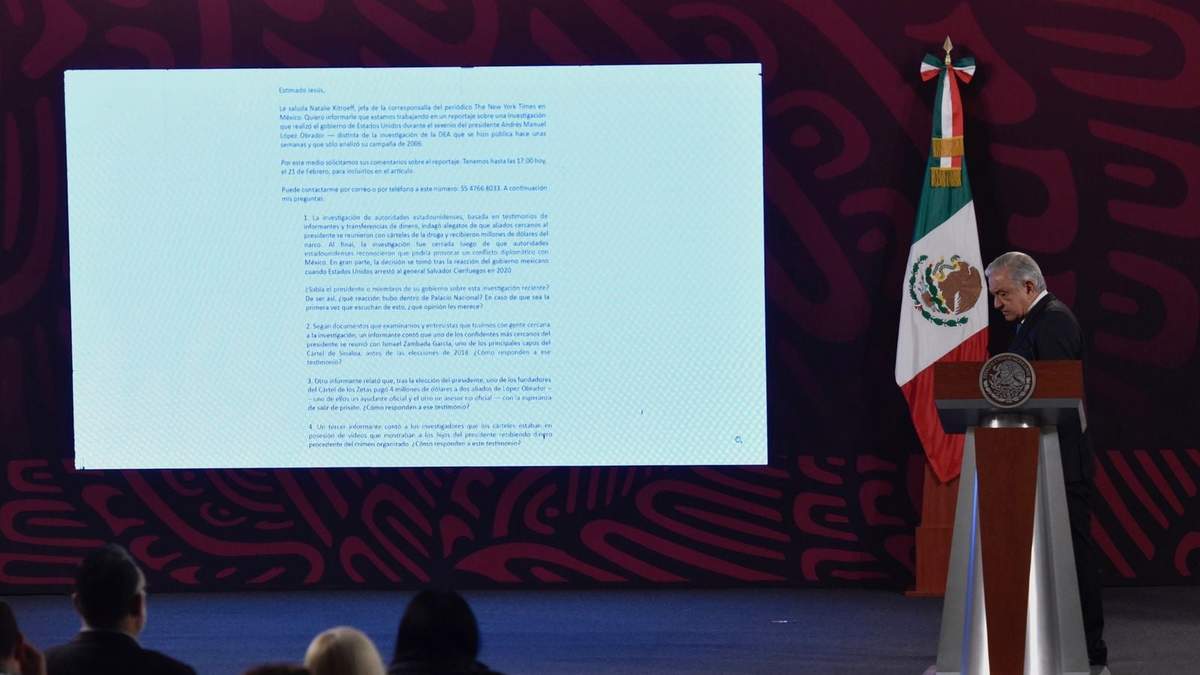 El número mostrado durante la conferencia matutina