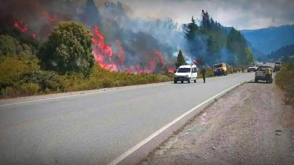 Incendio en El Bolsón. Fuente: (Twitter)