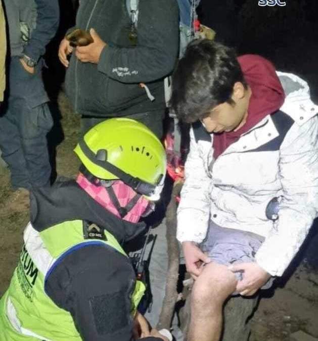 Uno de los jóvenes rescatados en el Ajusco