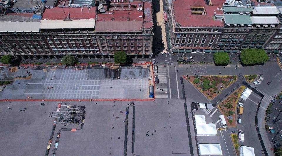Trabajos para la peatonalización del zócalo