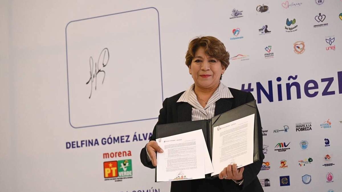 La candidata de Morena a la gubernatura del Edomex. Delfina Gómez