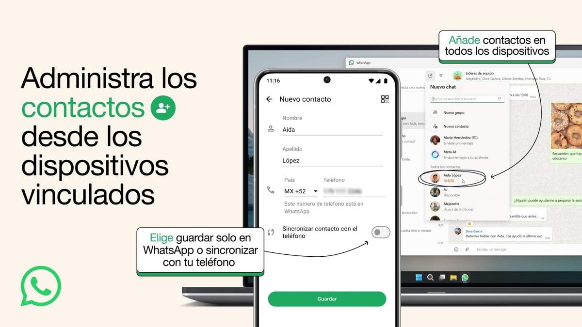 Gestión de contactos en WhatsApp - META