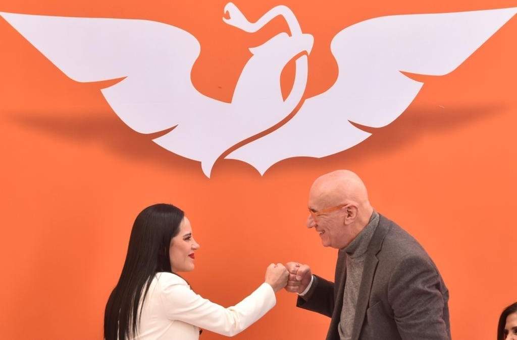 Sandra Cuevas, alcaldesa de Cuauhtémoc, y Dante Delgado, presidente de MC