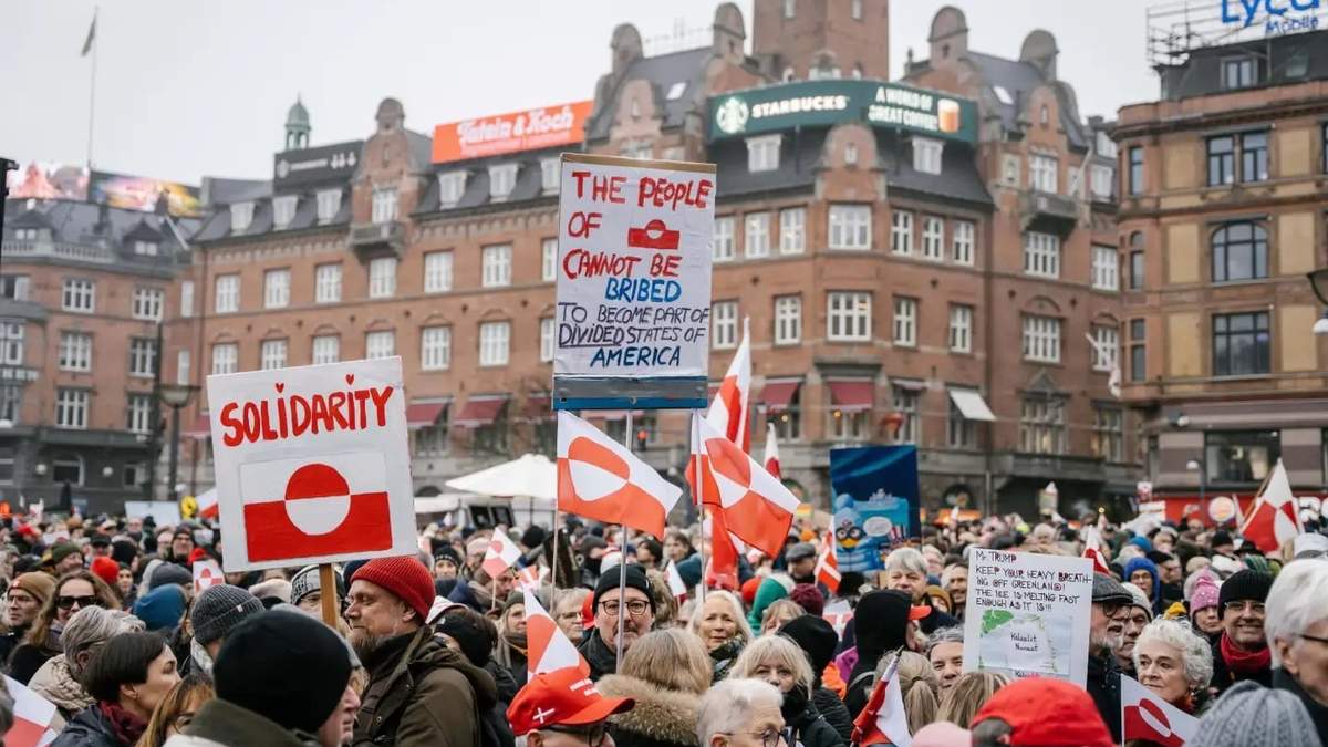 Marchan en Groenlandia para apoyar a la isla ártica ante las amenazas de Trump de apoderarse de ella