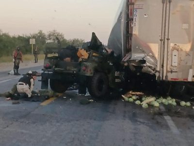 Siete militares fallecieron en choque contra un tráiler en Tamaulipas