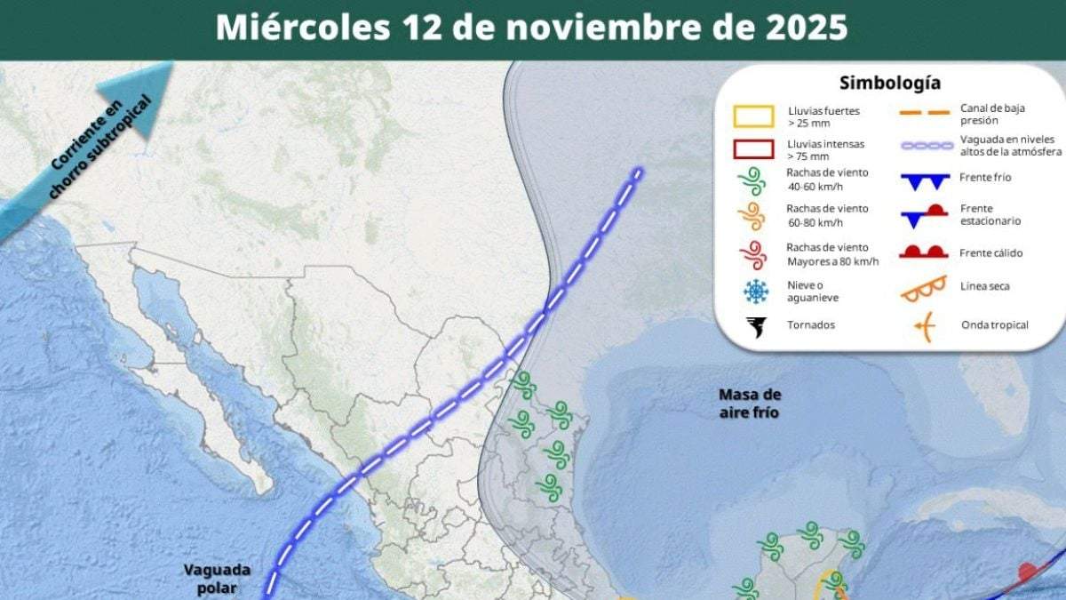 Mapa del clima para el 12 de noviembre
