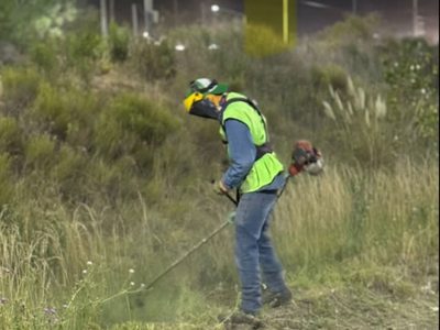 En un operativo nocturno limpiaron y desmalezaron más de 10 kilómetros de la Ruta 7