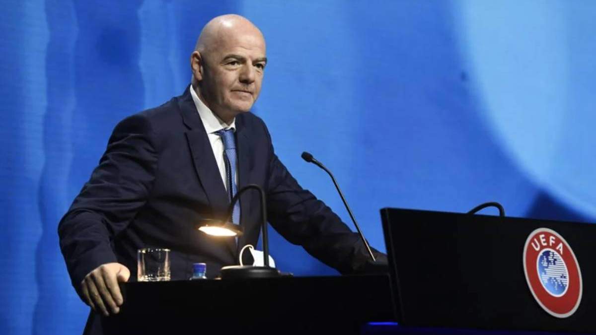 Gianni Infantino, presidente de la FIFA, en el congreso de la UEFA